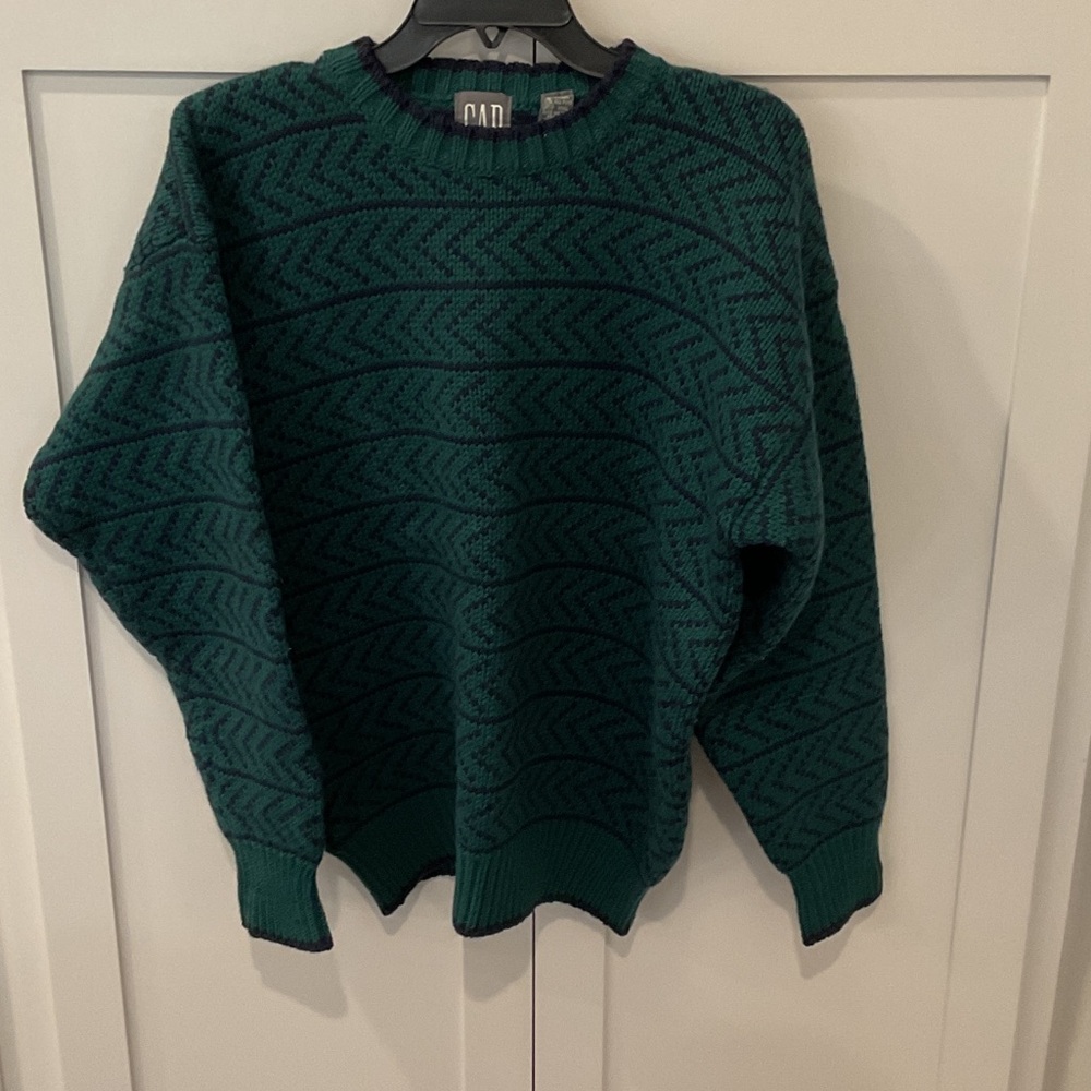 GAP Men's Teal Crewneck Sweater